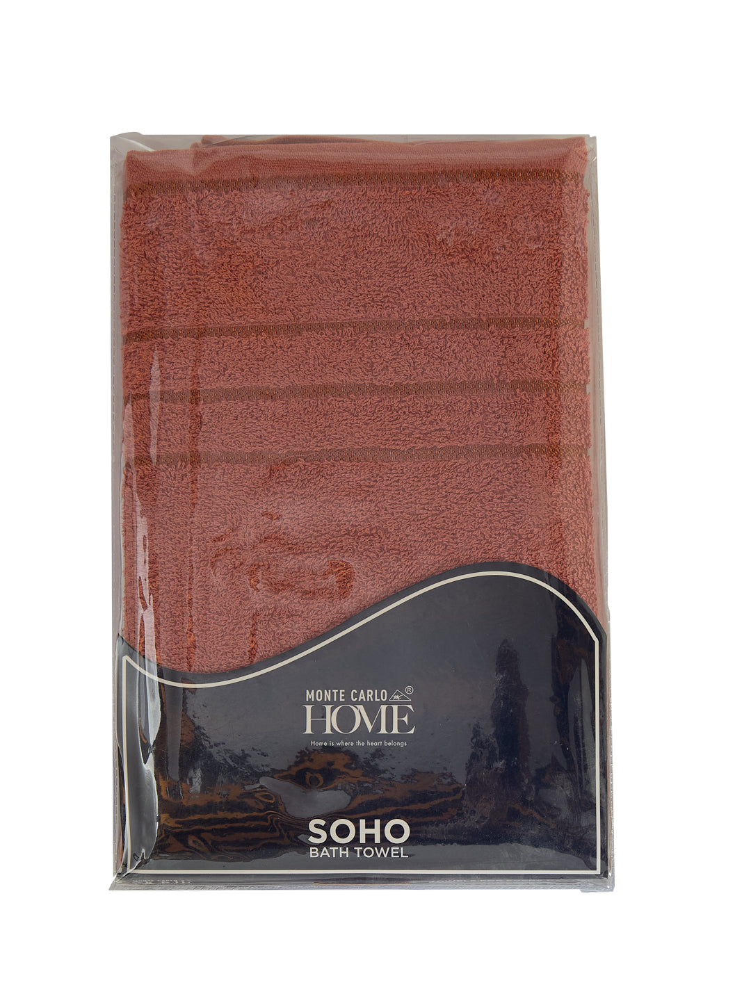 Essential Rust 100% Cotton Solid 340 GSM Bath Towel Soho Small 1 Pc Pvc Pack