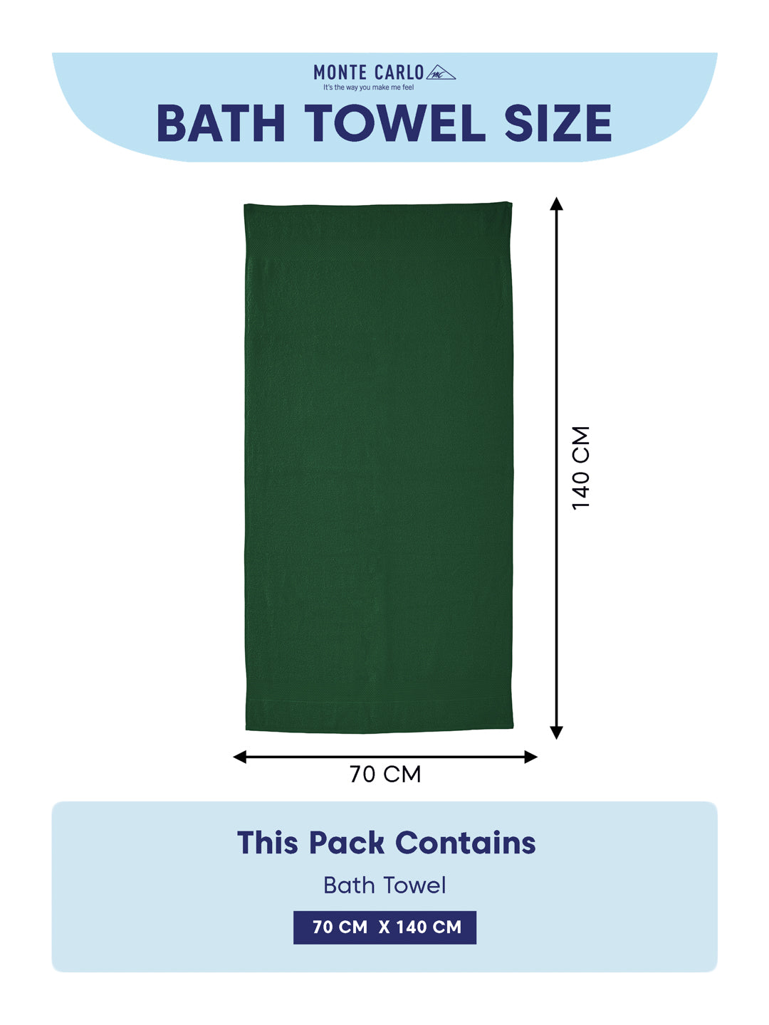 Mint Green 100% Cotton Solid 380 GSM Bath Towel Super Charm 3 Pc Set Gifting Box Pack