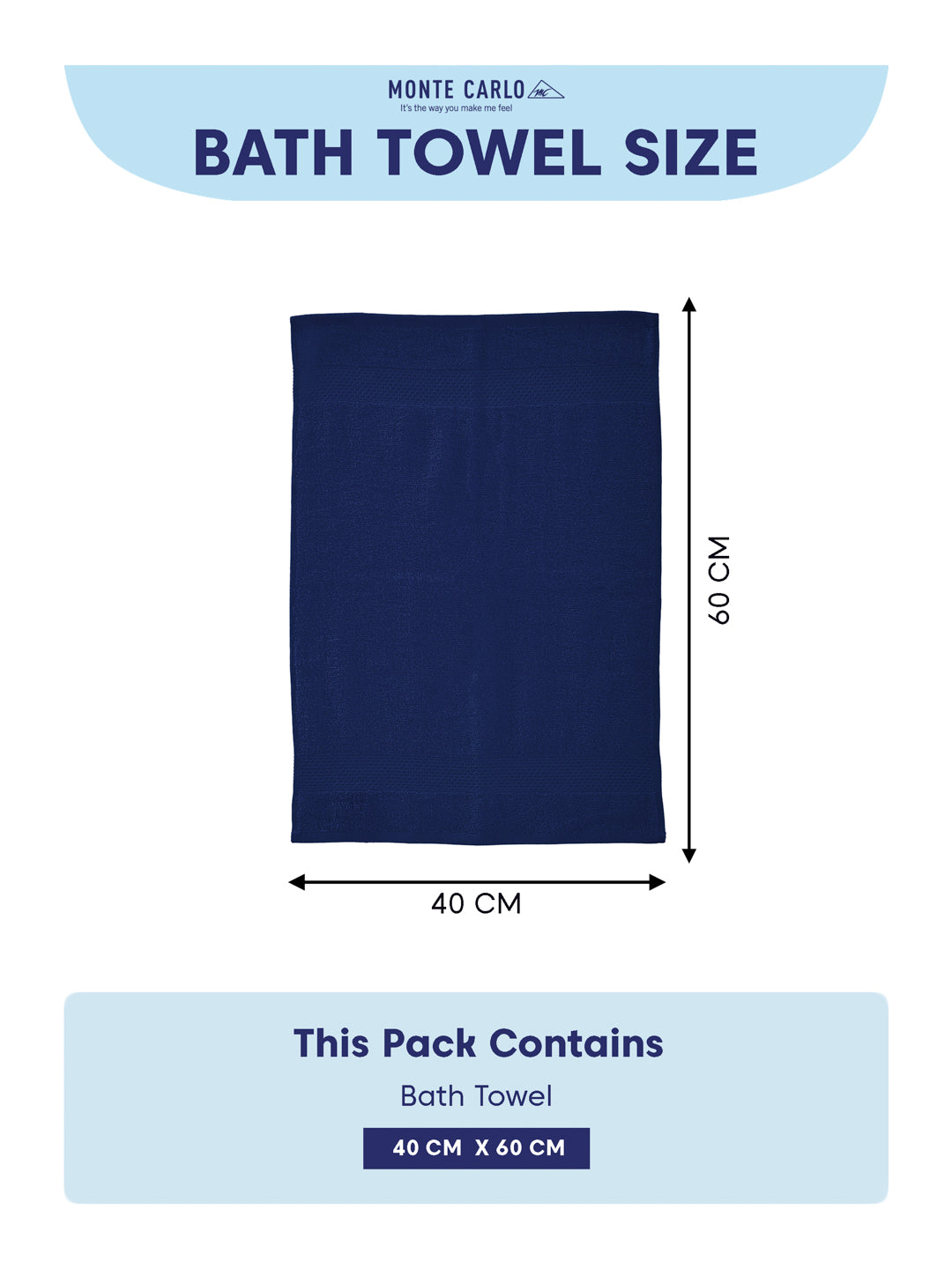 Twilight Blue 100% Cotton Solid 380 GSM Bath Towel Super Charm 3 Pc Set Gifting Box Pack
