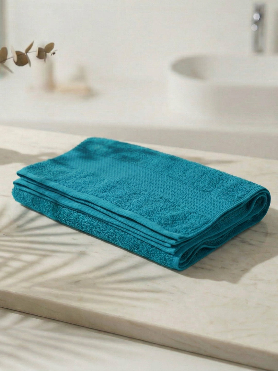 Essential Baltic Blue 100% Cotton Solid 380 GSM Bath Towel Super Charm 1 Pc Pvc Pack