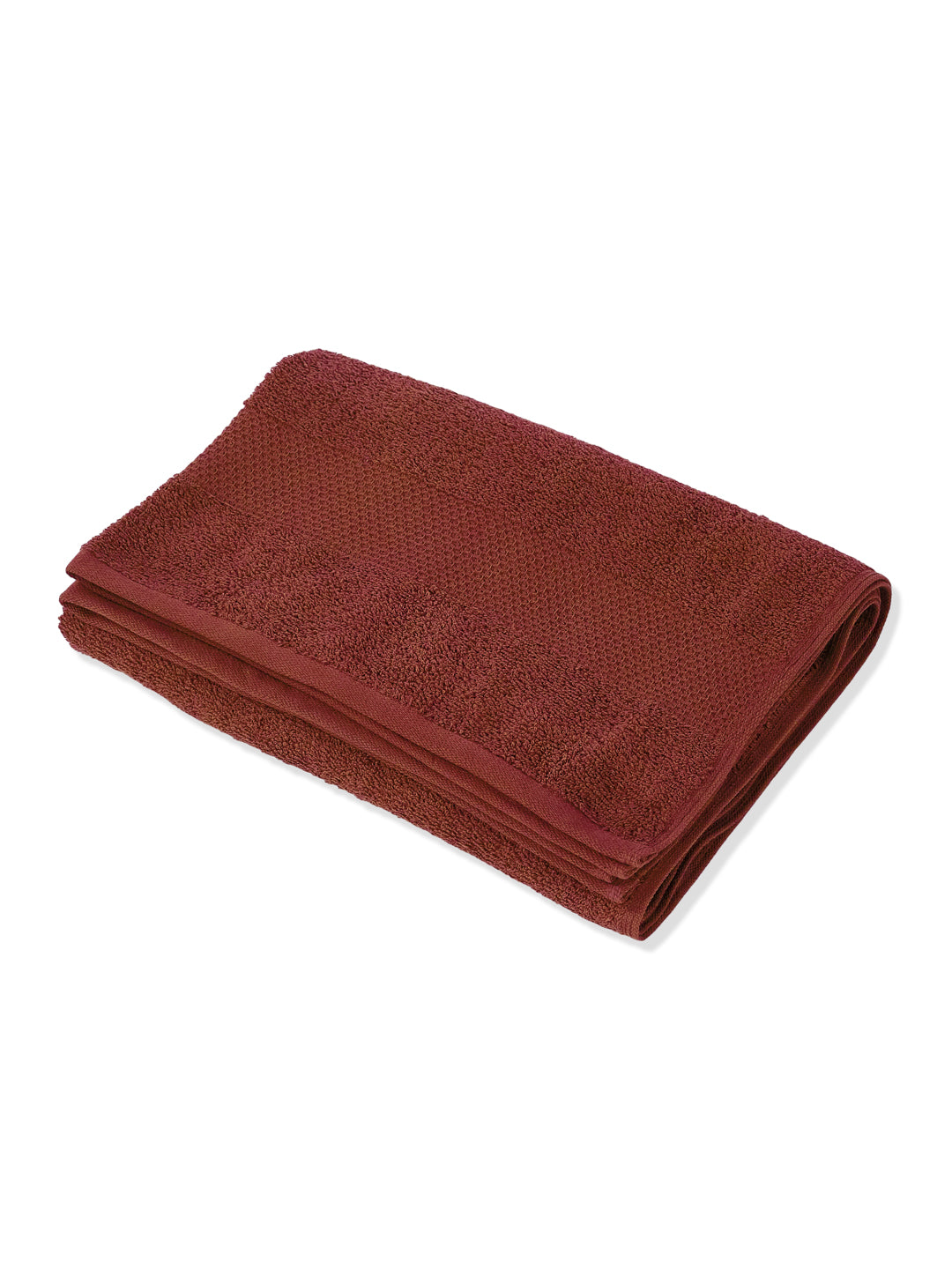 Essential Brick Red 100% Cotton Solid 380 GSM Bath Towel Super Charm 1 Pc Pvc Pack
