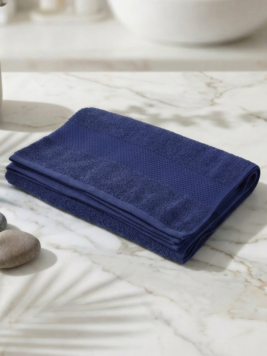Essential Twilight Blue 100% Cotton Solid 380 GSM Bath Towel Super Charm 1 Pc Pvc Pack