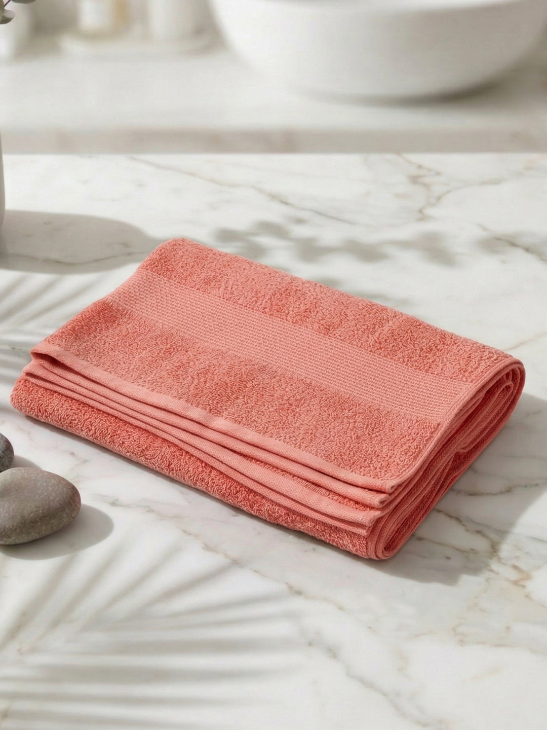 Essential Pink 100% Cotton Solid 380 GSM Bath Towel Super Charm 1 Pc Pvc Pack