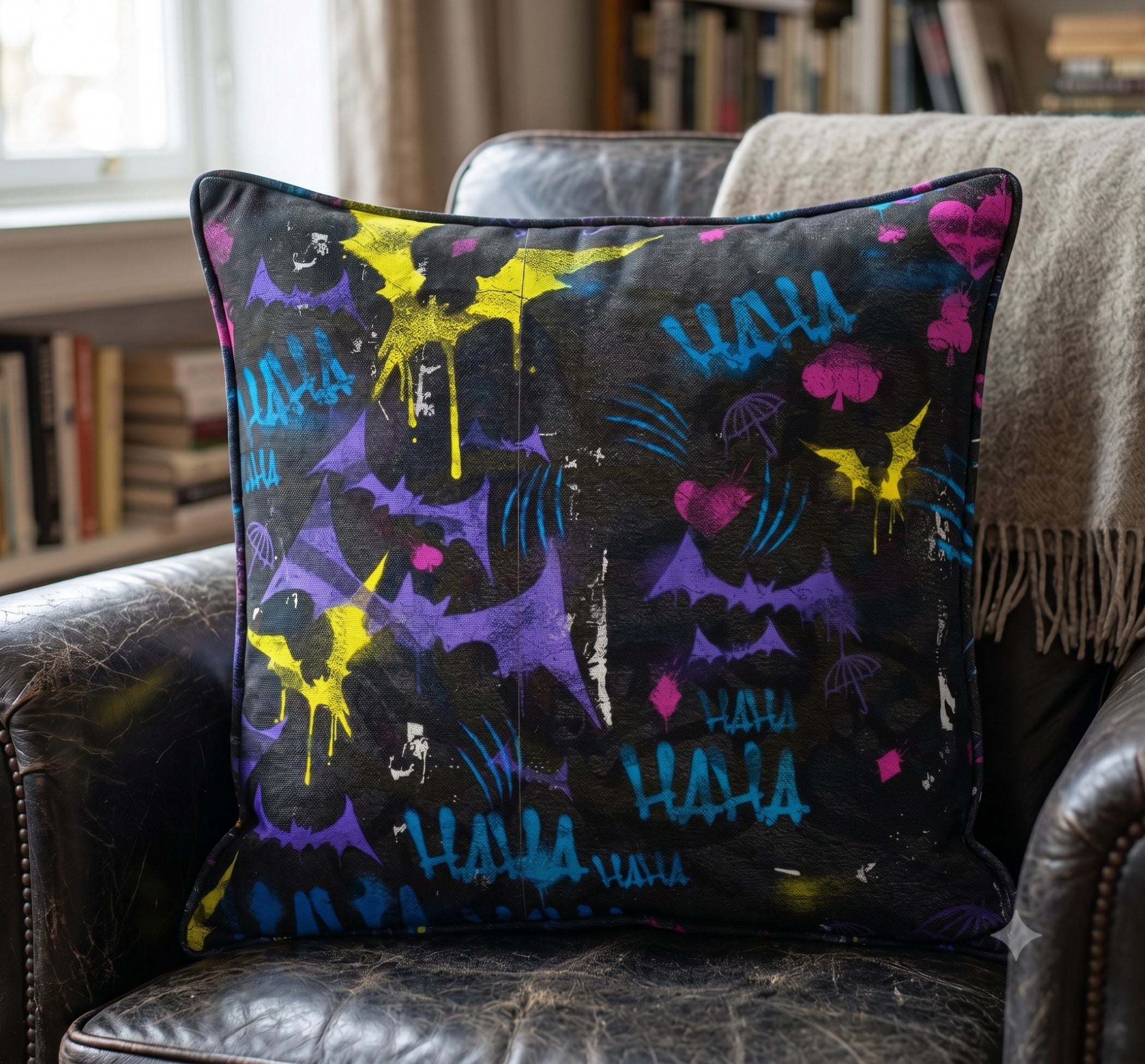 MOCA by Monte Carlo Batman Printed 180 GSM Cushion Cover, Pack of 1