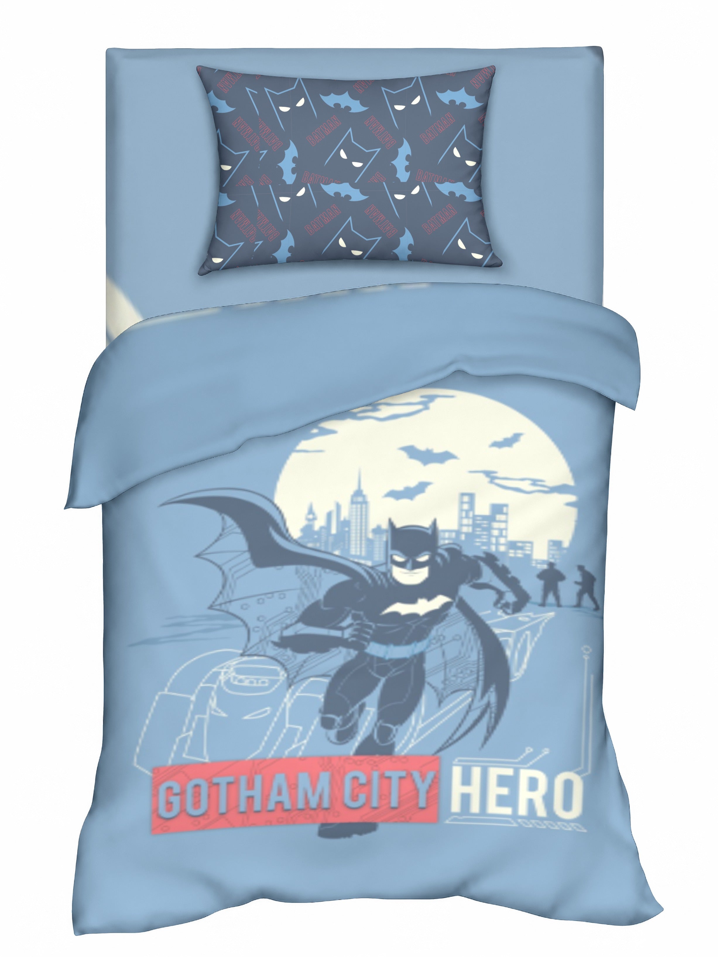 Monte Carlo Kids Batman Printed 3 Pc Bedding Set for Single Bed, 110 GSM