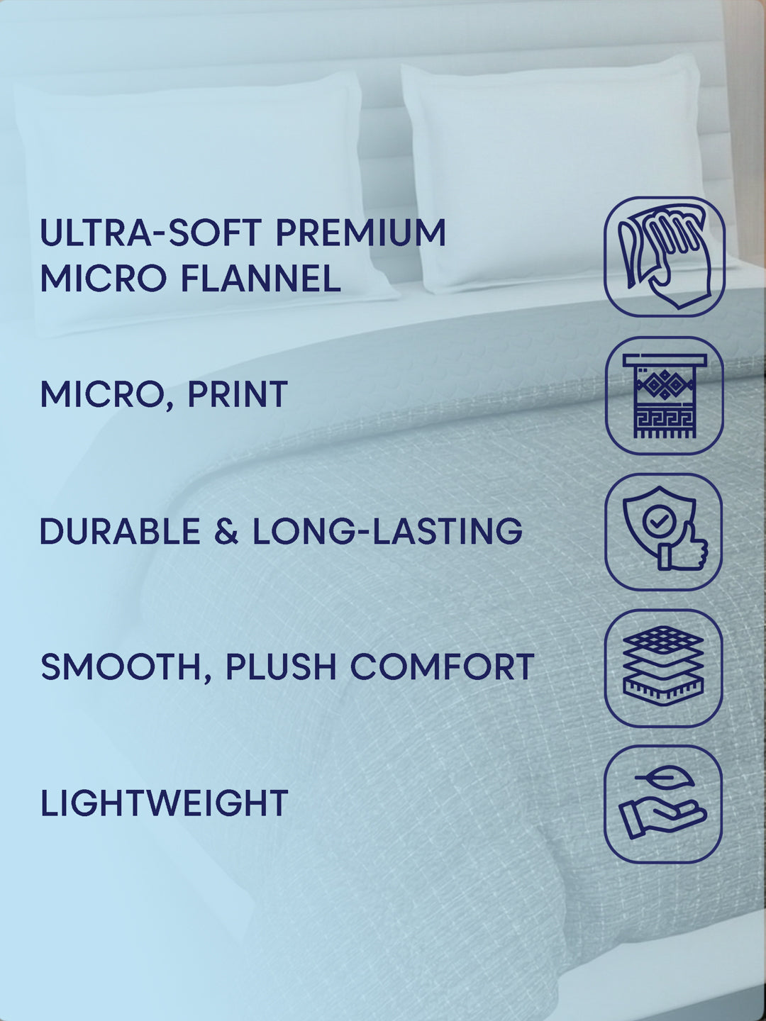 Premium Self Design Double Bed 3 Ply 200 GSM Comforter Cozy Flannel Collection Weight 2.8 kg
