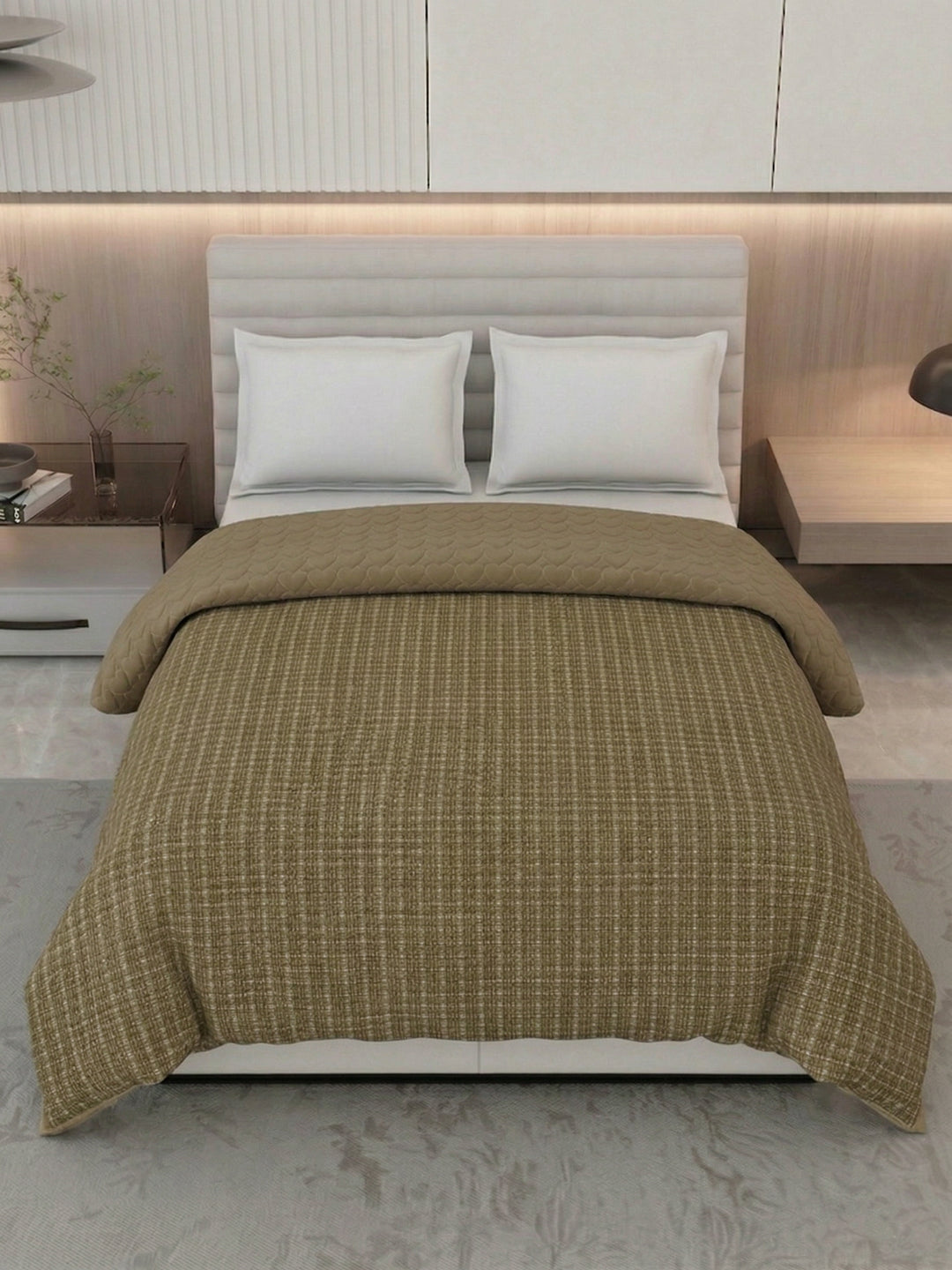 Premium Self Design Double Bed 3 Ply 200 GSM Comforter Cozy Flannel Collection Weight 2.8 kg