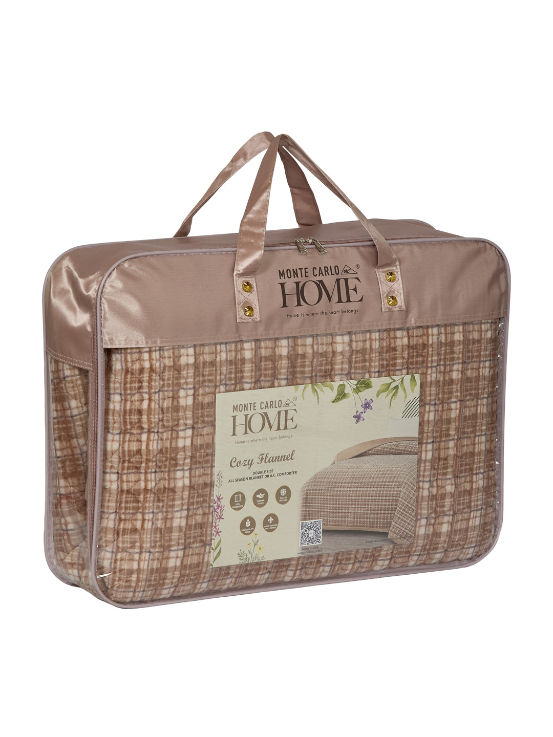 Premium Self Design Double Bed 3 Ply 200 GSM Comforter Cozy Flannel Collection Weight 2.8 kg