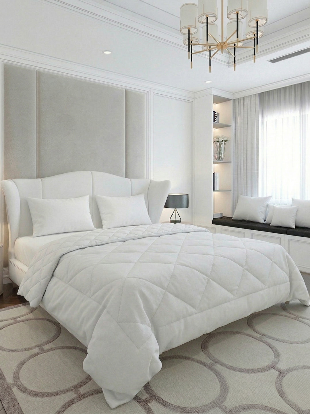 Premium Solid King Size 3 Ply 250 GSM Comforter Hotel Premium Collection Weight 2.5 kg