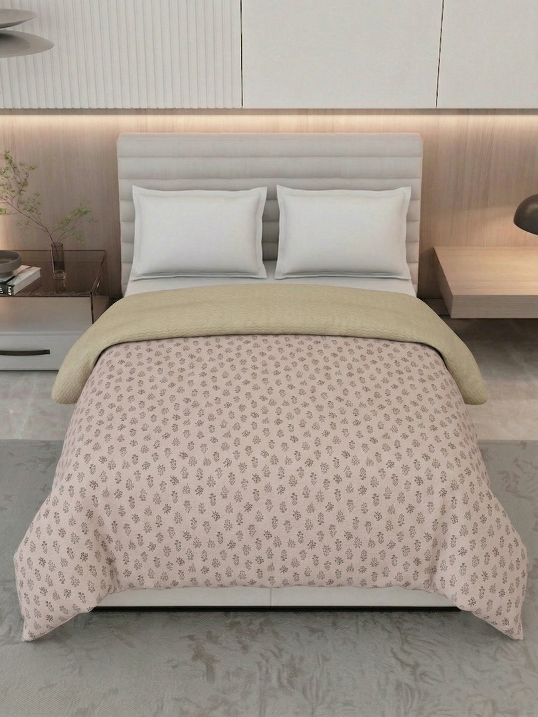 Premium Floral Print King Size 3 Ply 90 GSM Comforter Comfort Collection Weight 2.3 kg