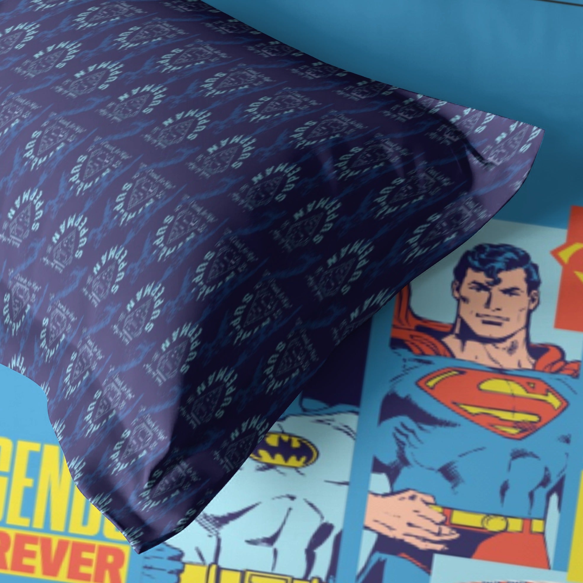 Monte Carlo Kids Plush Batman Printed 3 Pc Bedding Set for Single Bed, 110 GSM