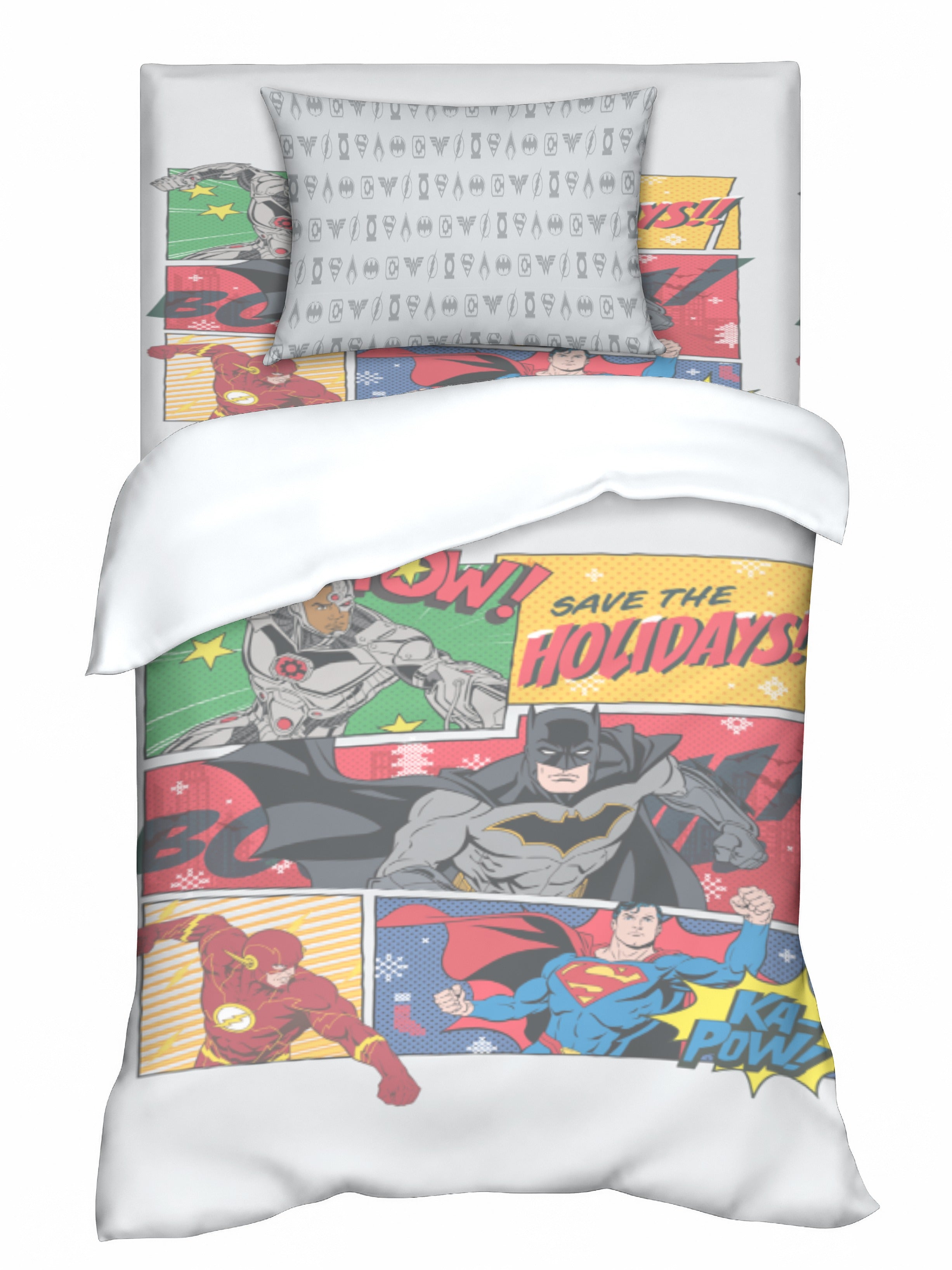 Monte Carlo Kids Plush Batman Printed 3 Pc Bedding Set for Single Bed, 110 GSM