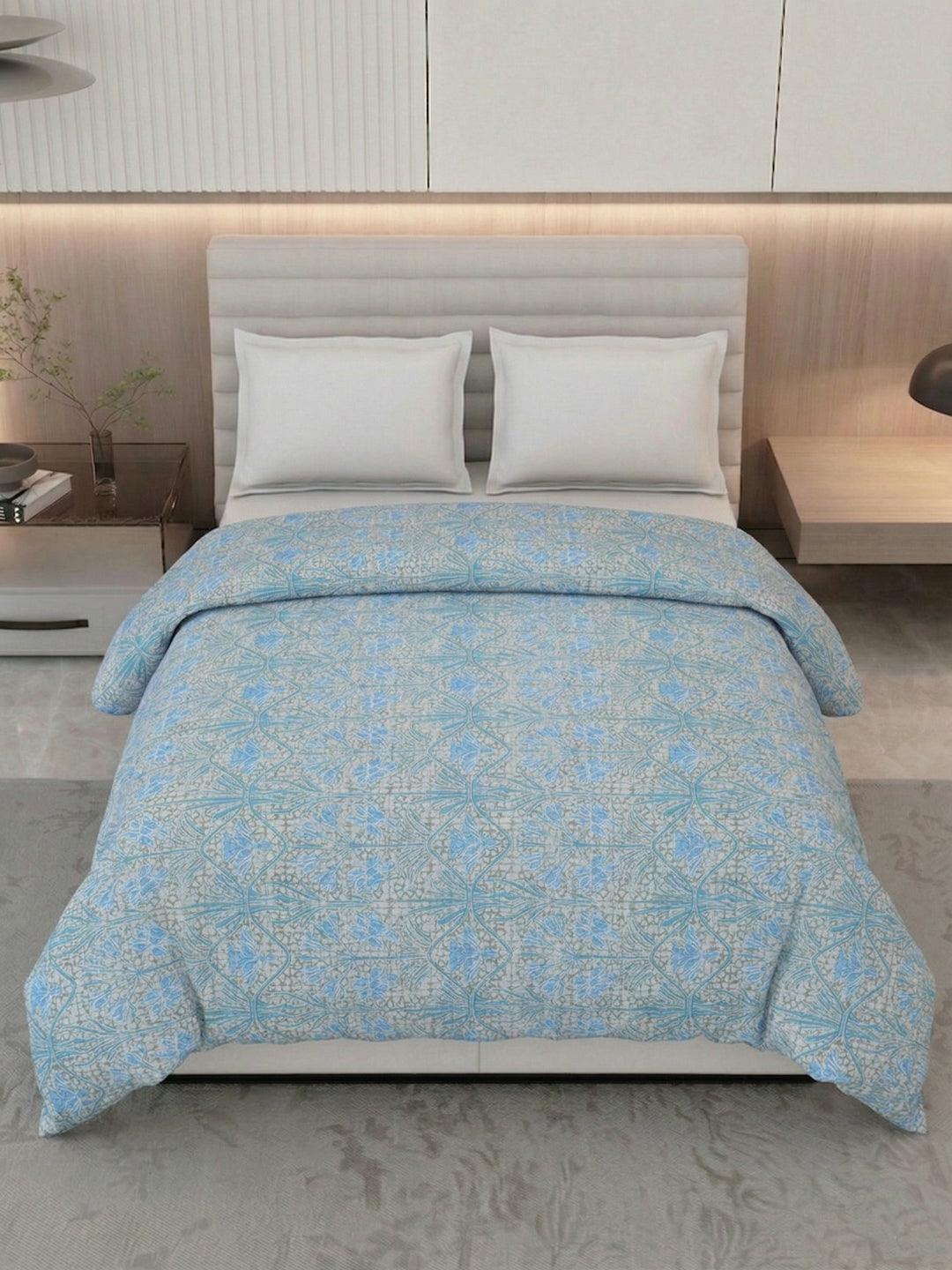 Vertical Floral Print King Size 3 Ply 150 GSM Comforter Prestige Collection Weight 2.5 kg