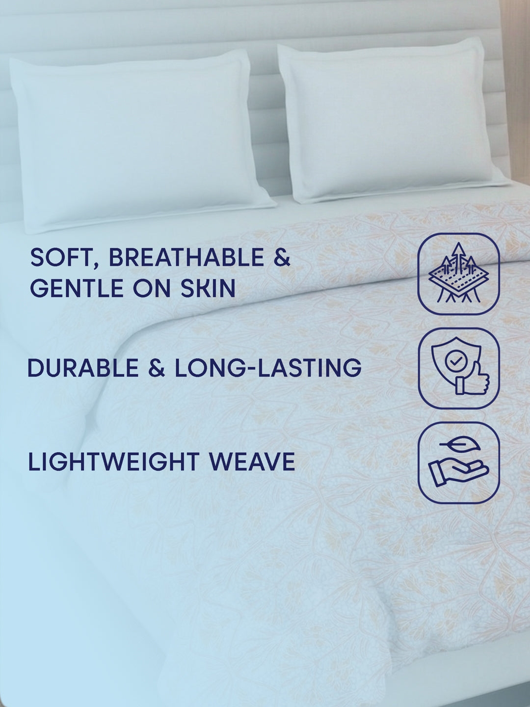 Vertical Floral Print King Size 3 Ply 150 GSM Comforter Prestige Collection Weight 2.5 kg