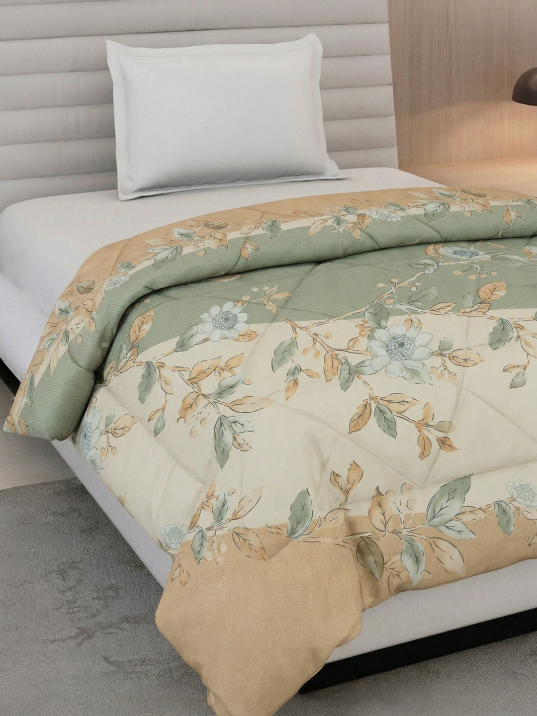 Floral Print Single Bed 3 Ply 105 GSM Comforter Timeless Collection Weight 950 g