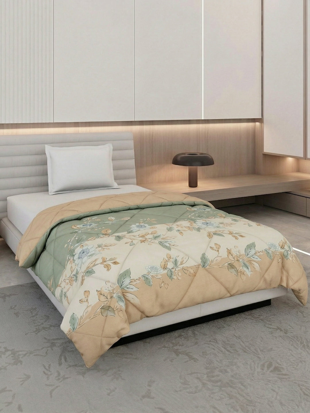 Floral Print Single Bed 3 Ply 105 GSM Comforter Timeless Collection Weight 950 g