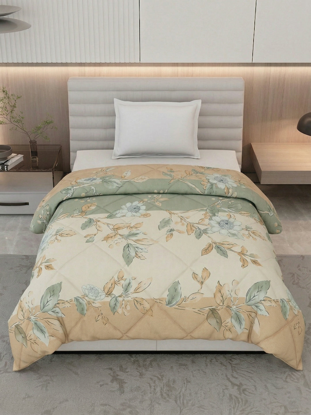 Floral Print Single Bed 3 Ply 105 GSM Comforter Timeless Collection Weight 950 g