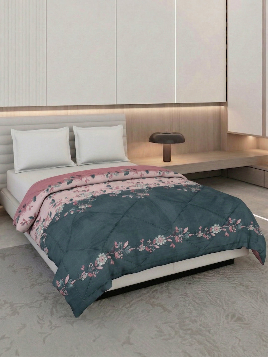 Floral Print Double Bed 3 Ply 105 GSM Comforter Timeless Collection Weight 1.6 kg