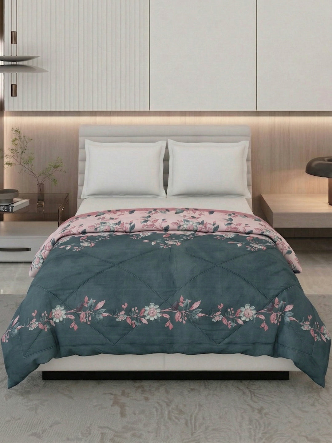 Floral Print Double Bed 3 Ply 105 GSM Comforter Timeless Collection Weight 1.6 kg