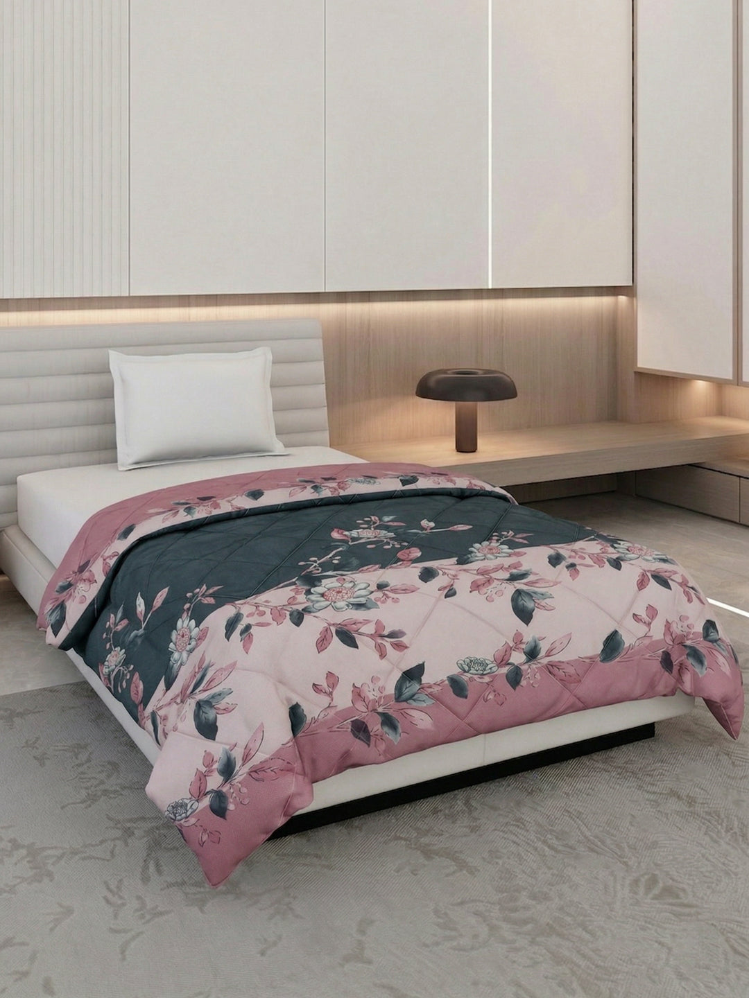 Floral Print Single Bed 3 Ply 105 GSM Comforter Timeless Collection Weight 950 g