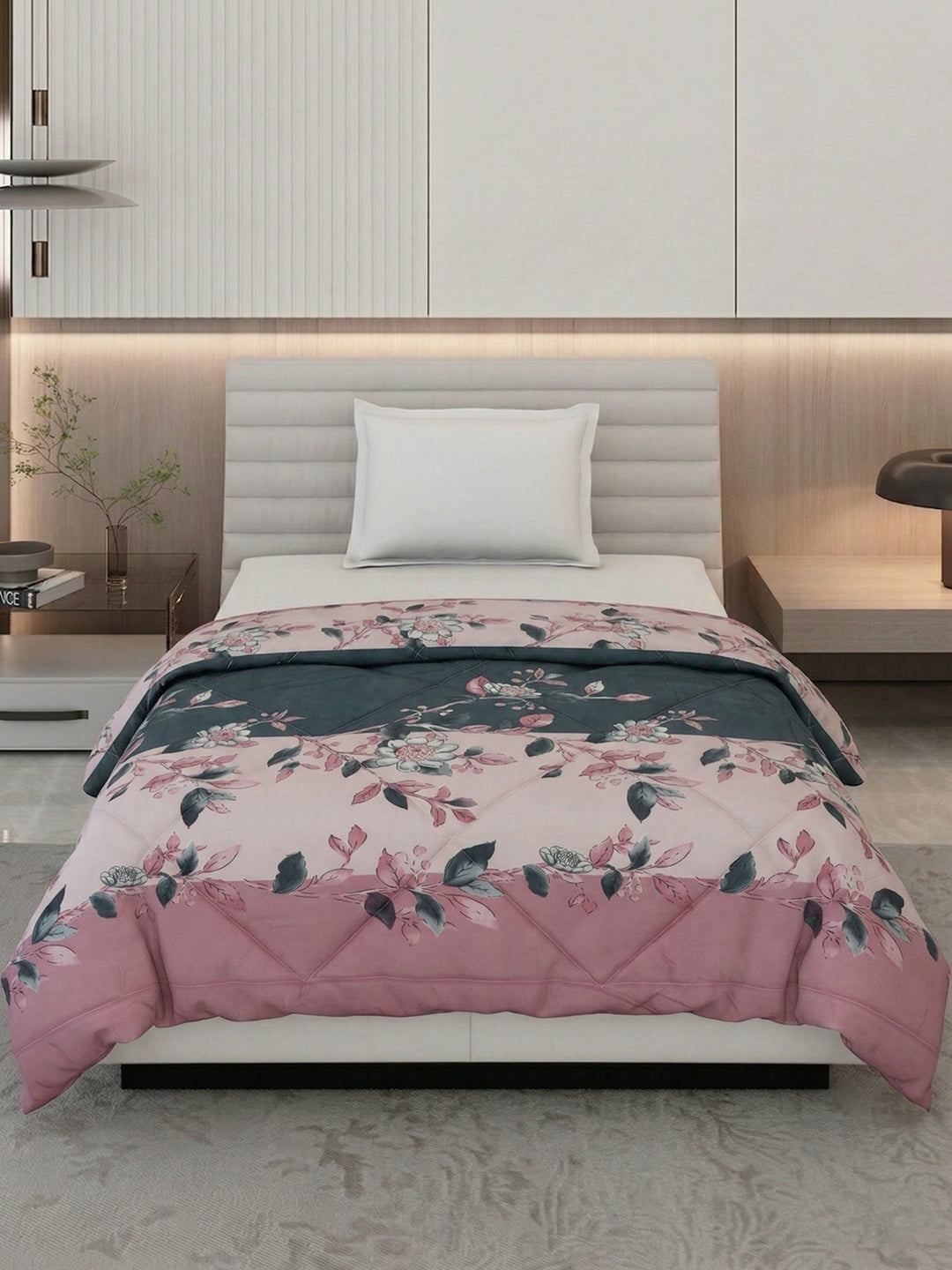 Floral Print Single Bed 3 Ply 105 GSM Comforter Timeless Collection Weight 950 g