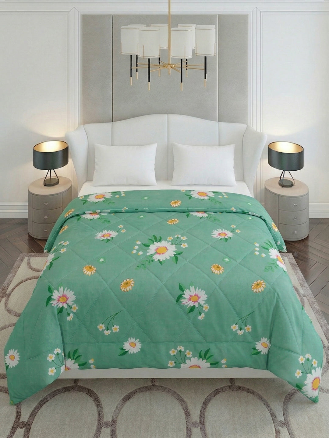 Floral Print Single Bed 3 Ply 105 GSM Comforter Timeless Collection Weight 950 g