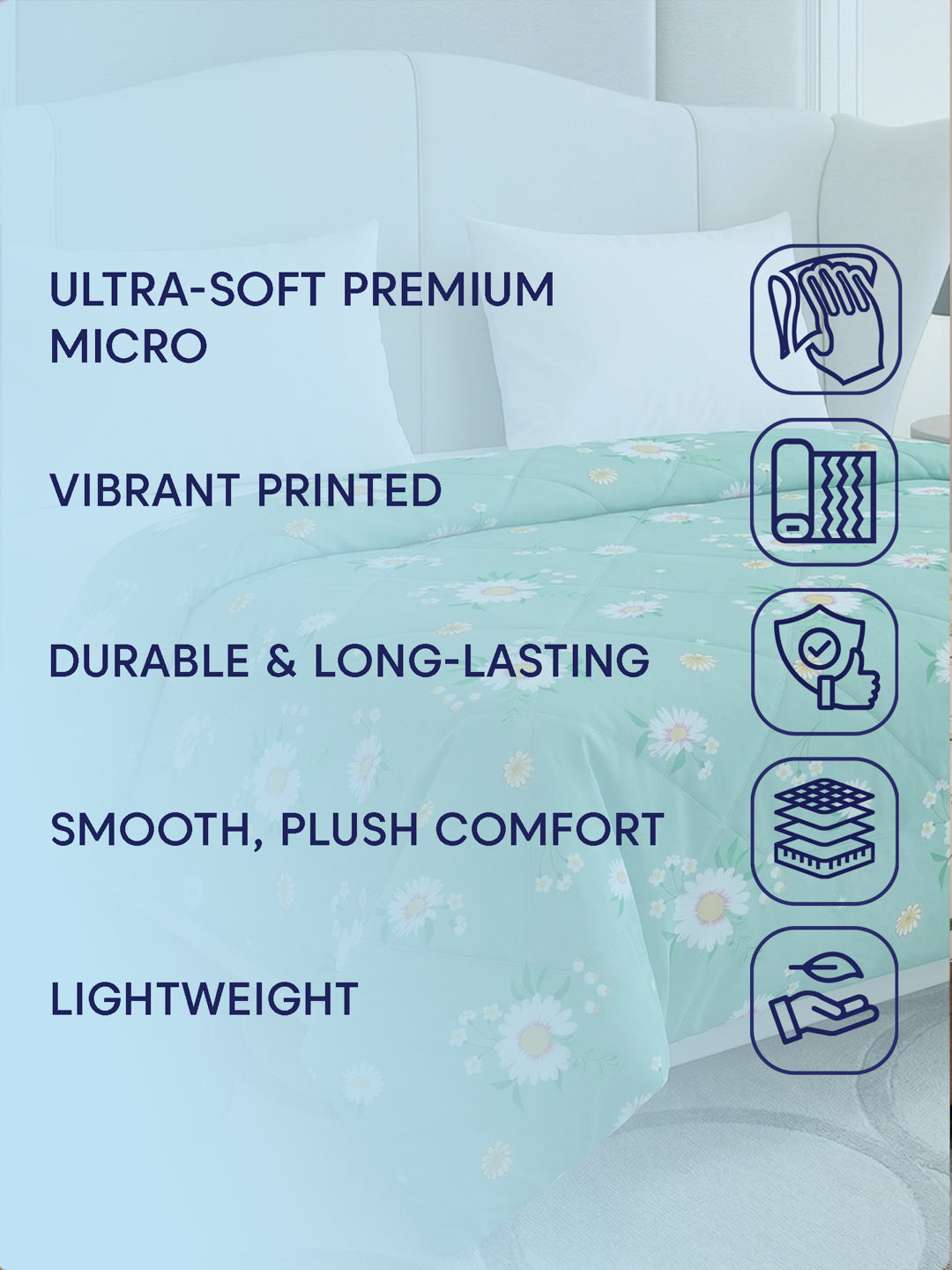 Floral Print Single Bed 3 Ply 105 GSM Comforter Timeless Collection Weight 950 g