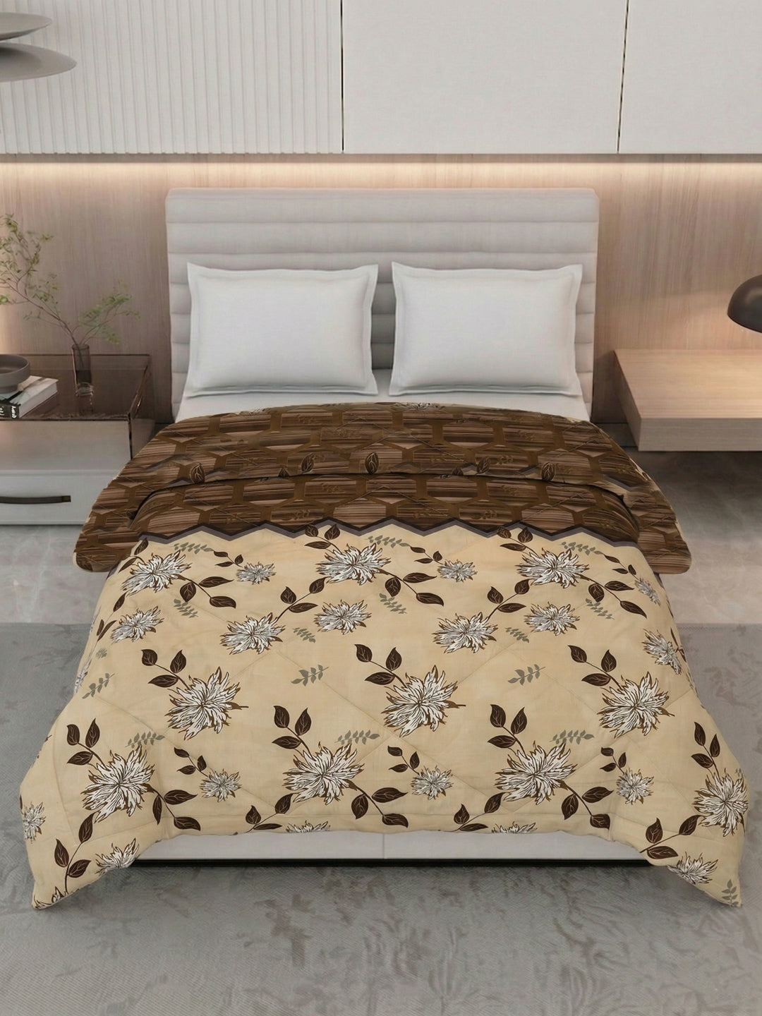 Floral Print Double Bed 3 Ply 105 GSM Comforter Timeless Collection Weight 1.6 kg