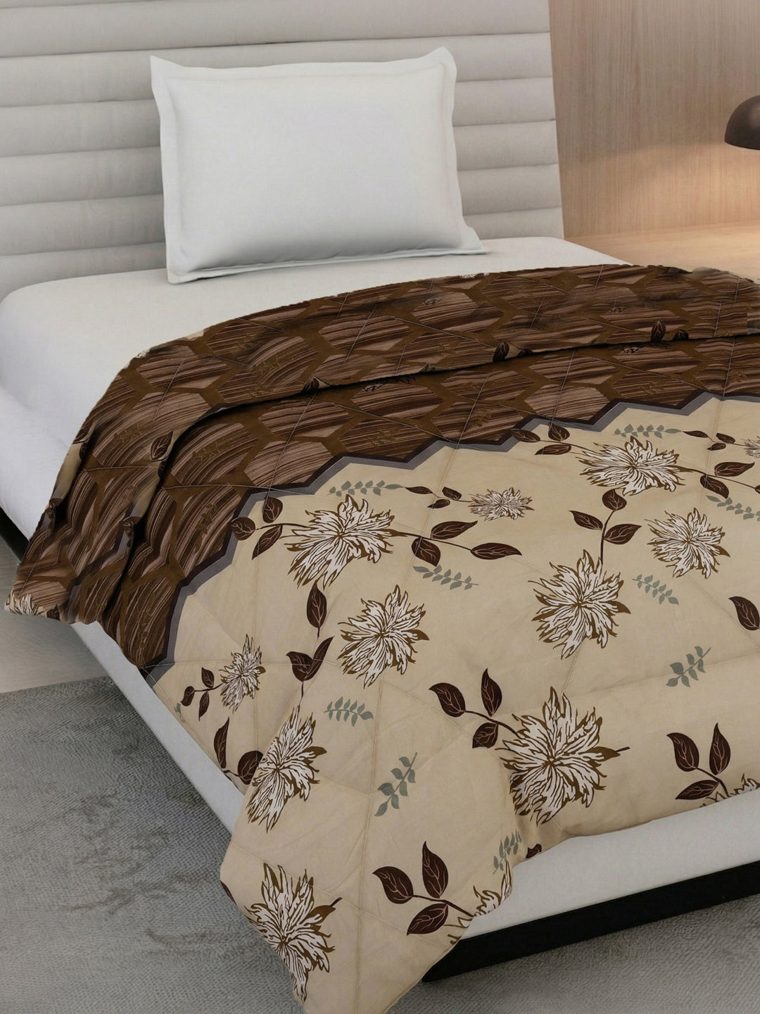 Floral Print Single Bed 3 Ply 105 GSM Comforter Timeless Collection Weight 950 g