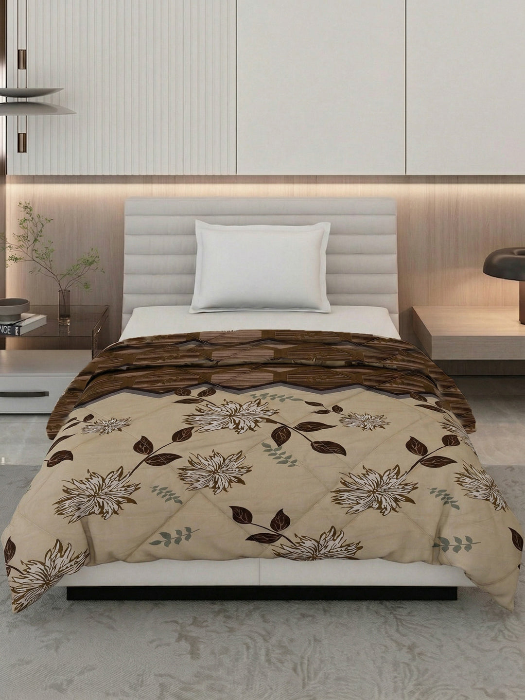 Floral Print Single Bed 3 Ply 105 GSM Comforter Timeless Collection Weight 950 g