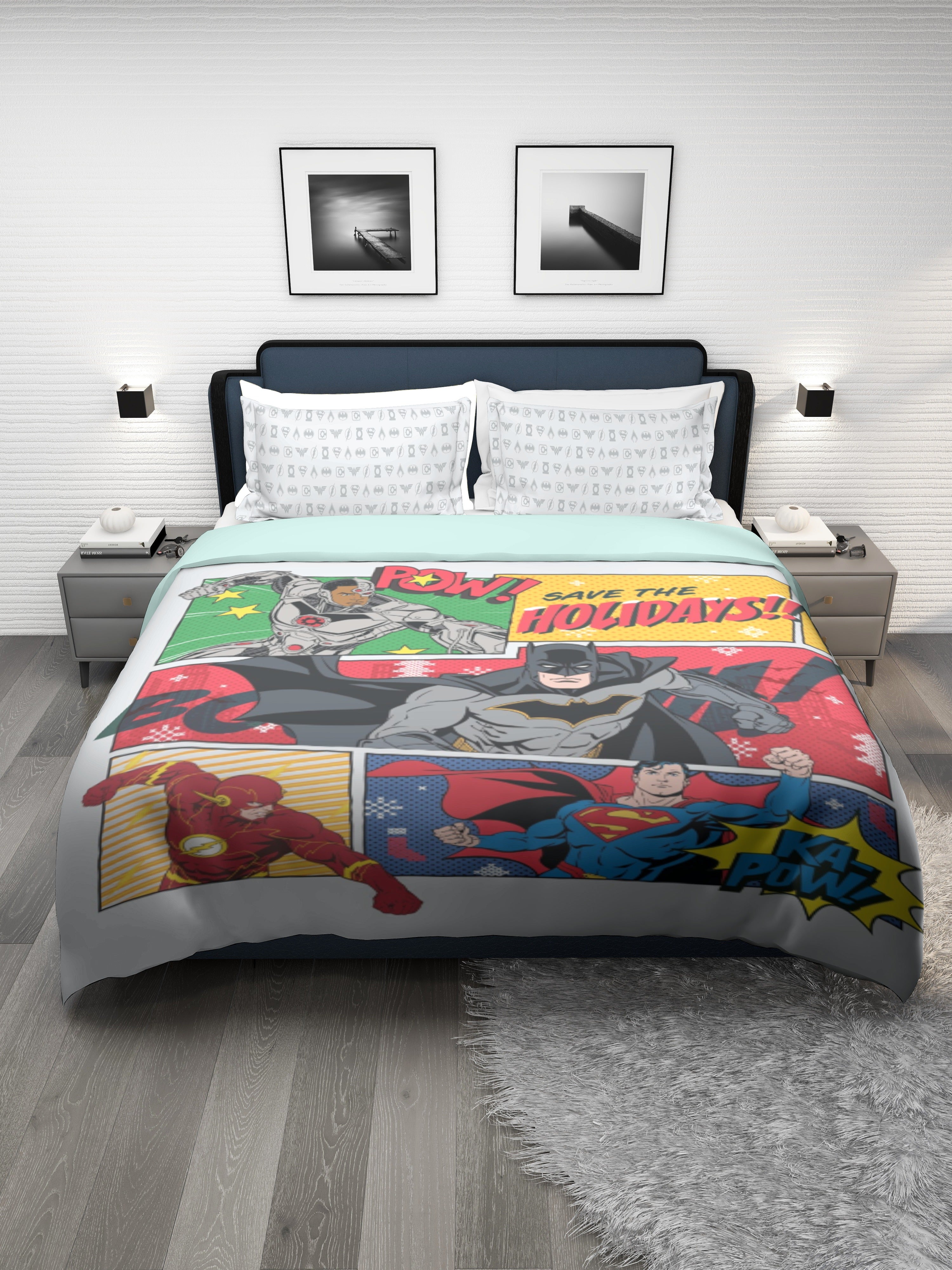 Monte Carlo Kids TOONX Cartoon Printed 4 Pc Bedding Set for King Size Bed, 110 GSM