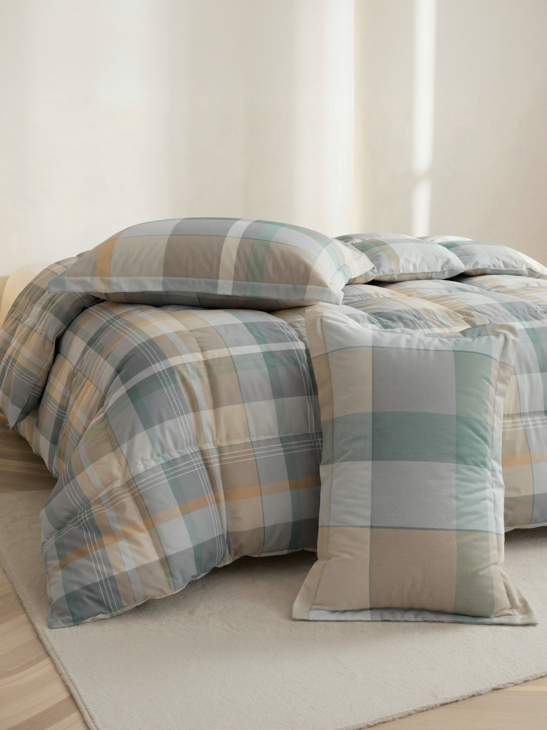 Premium Checked Double Bed 3 Ply 100 GSM Comforter Classique Warm Hug Collection Weight 2.5 kg