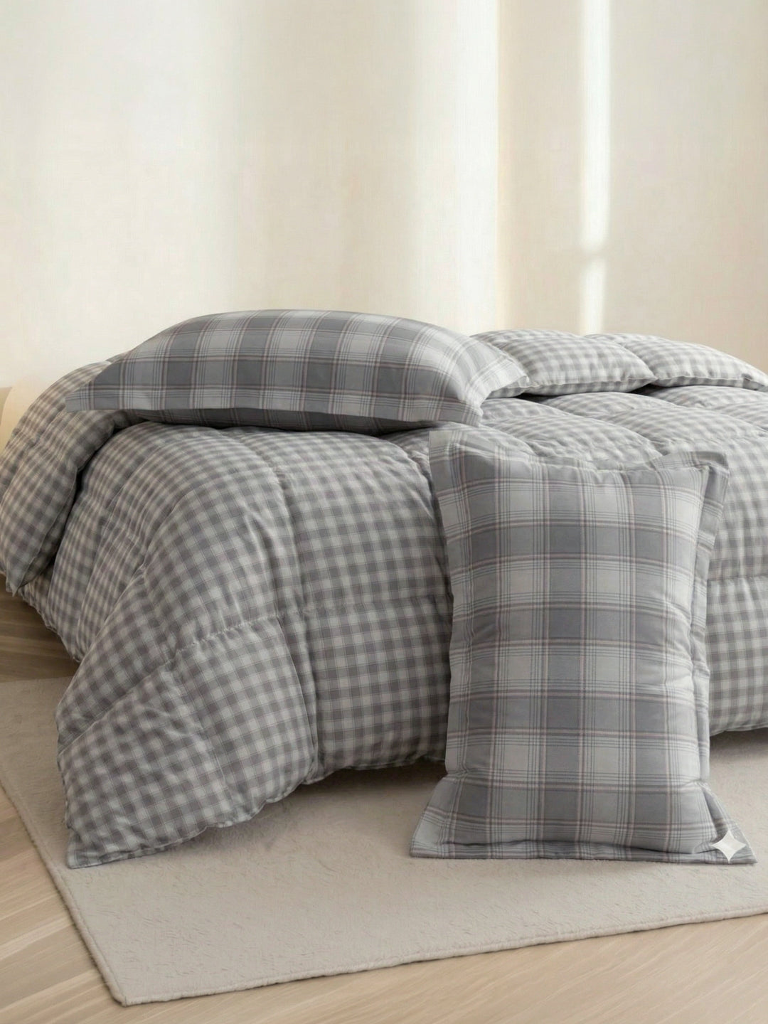 Premium Checked Double Bed 3 Ply 100 GSM Comforter Classique Warm Hug Collection Weight 2.5 kg