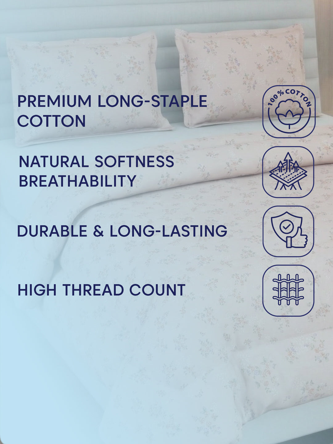 Premium Floral Print Double Bed 3 Ply 100 GSM Comforter Classique Warm Hug Collection Weight 2.5 kg