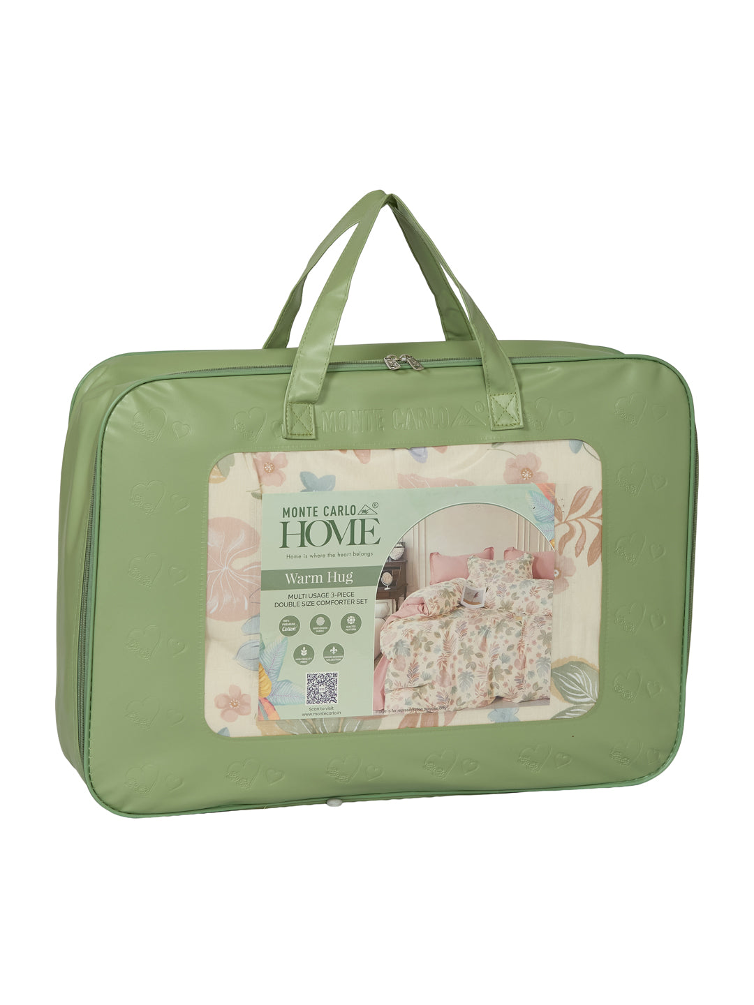 Premium Leaf Print Double Bed 3 Ply 100 GSM Comforter Classique Warm Hug Collection Weight 2.5 kg