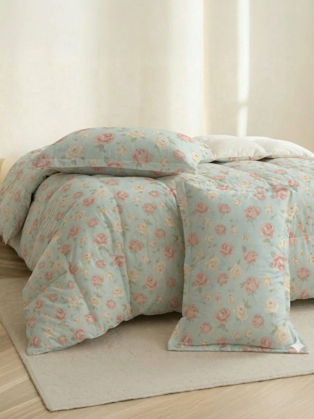 Premium Floral Print Double Bed 3 Ply 100 GSM Comforter Classique Warm Hug Collection Weight 2.5 kg