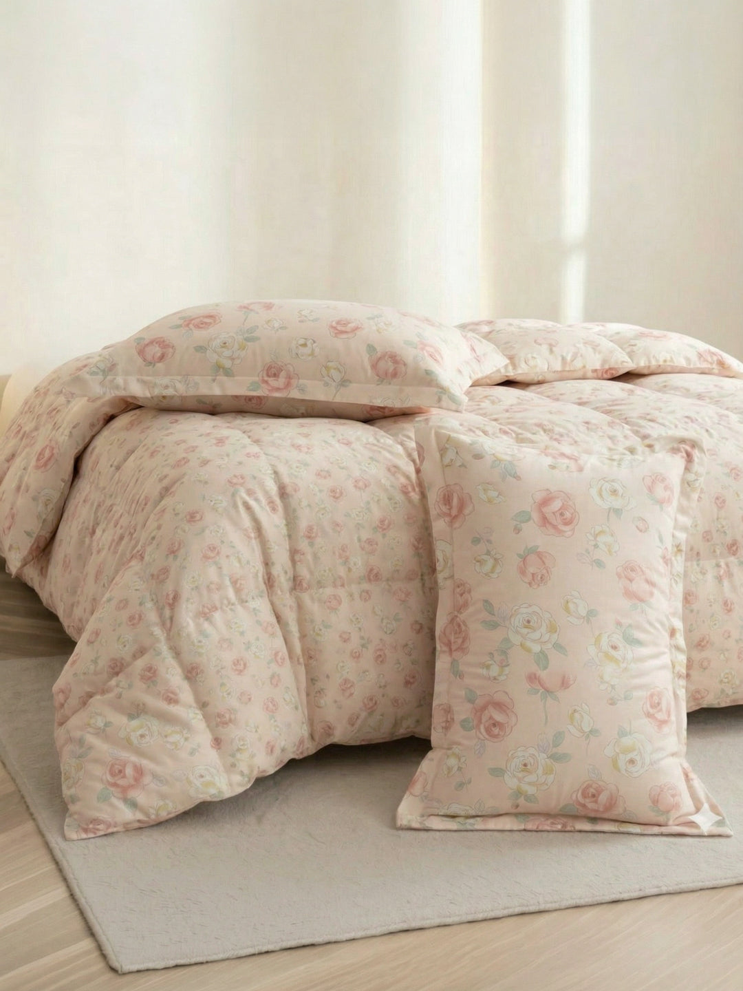 Premium Floral Print Double Bed 3 Ply 100 GSM Comforter Classique Warm Hug Collection Weight 2.5 kg