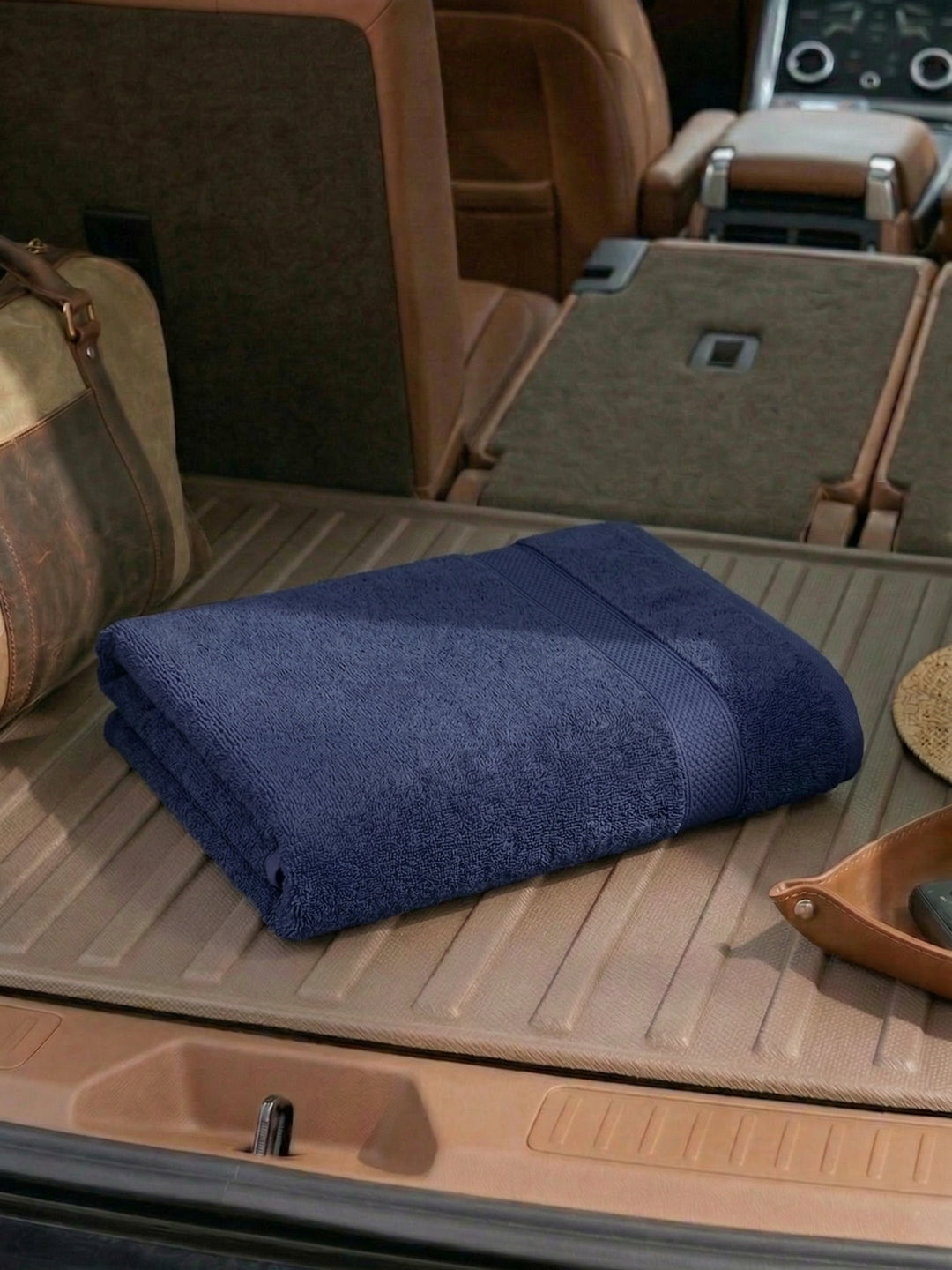 Insignia Blue Pure Cotton Solid 380 GSM Car Towel 1 Piece (Jazz Collection)
