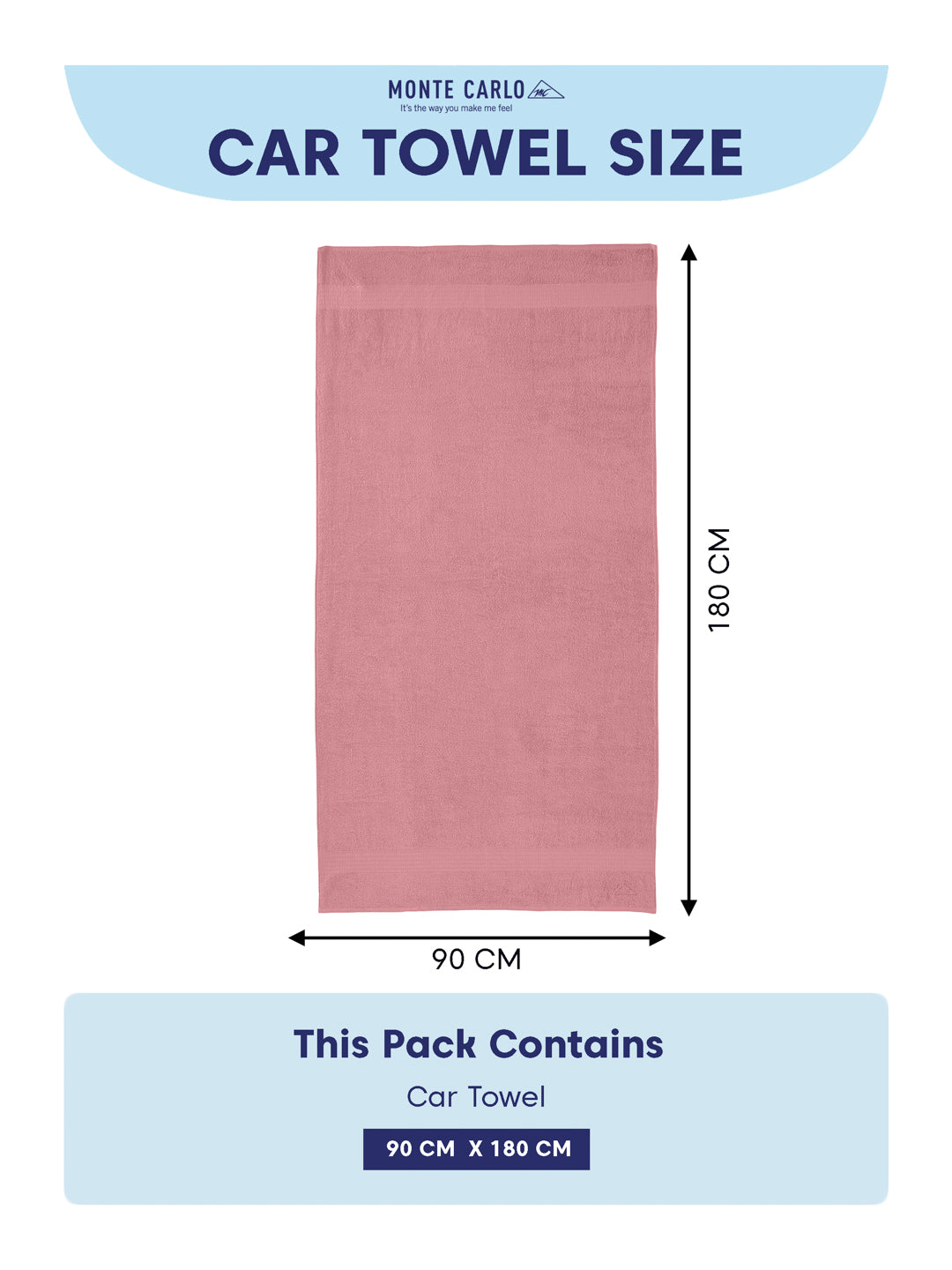 Quartz Pink Pure Cotton Solid 380 GSM Car Towel 1 Piece (Jazz Collection)