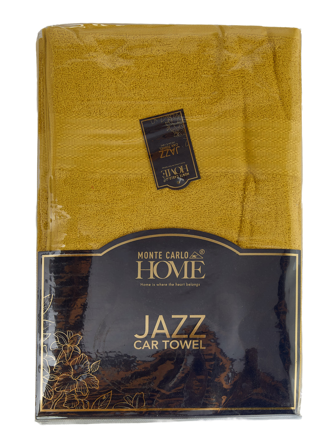 Yellow Pure Cotton Solid 380 GSM Car Towel 1 Piece (Jazz Collection)