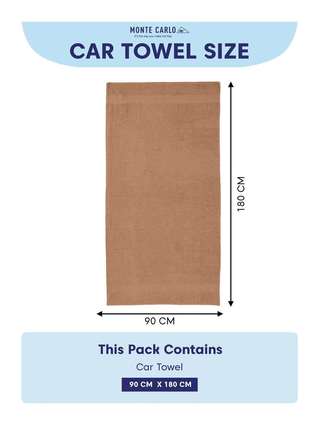 Beige Pure Cotton Solid 380 GSM Car Towel 1 Piece (Jazz Collection)