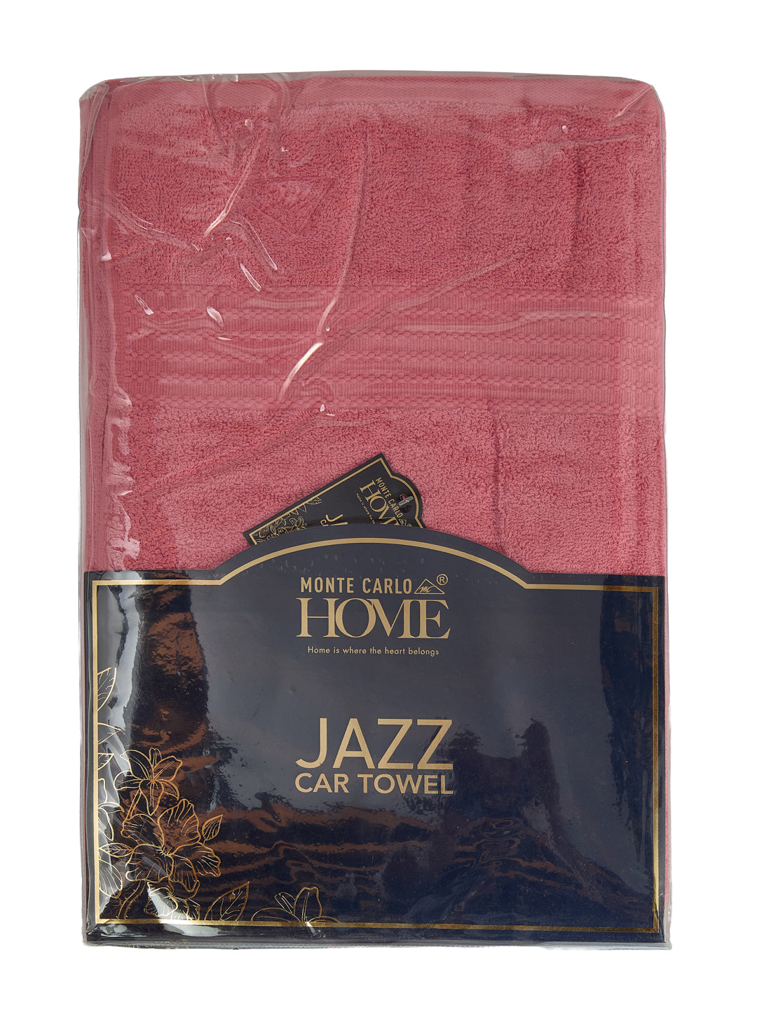 Peach Pure Cotton Solid 380 GSM Car Towel 1 Piece (Jazz Collection)
