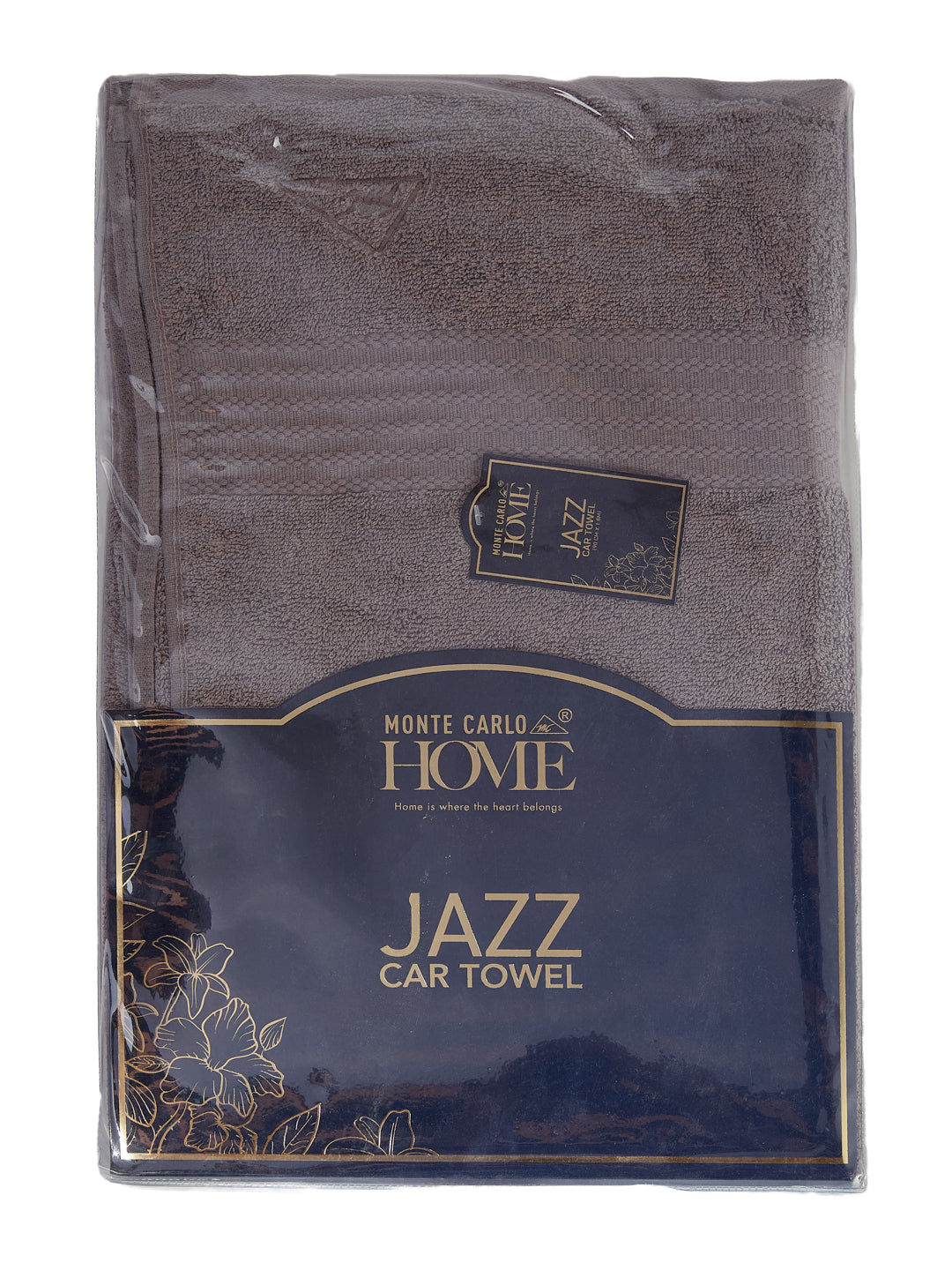 Grey Pure Cotton Solid 380 GSM Car Towel 1 Piece (Jazz Collection)