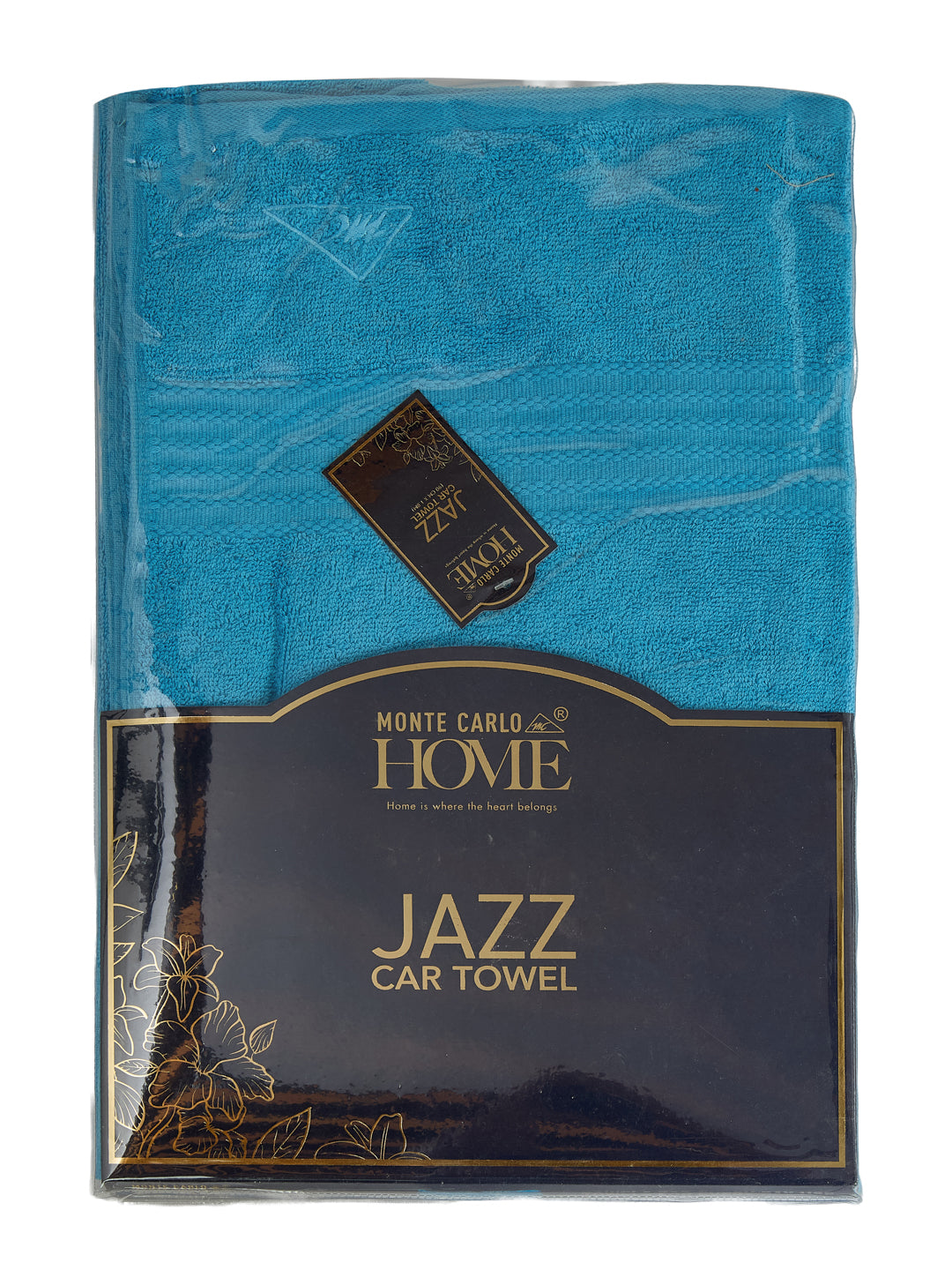 Aqua Blue Pure Cotton Solid 380 GSM Car Towel 1 Piece (Jazz Collection)
