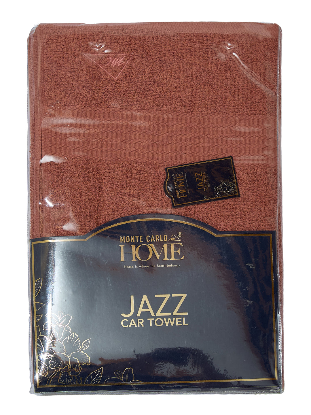 Peach Pure Cotton Solid 380 GSM Car Towel 1 Piece (Jazz Collection)