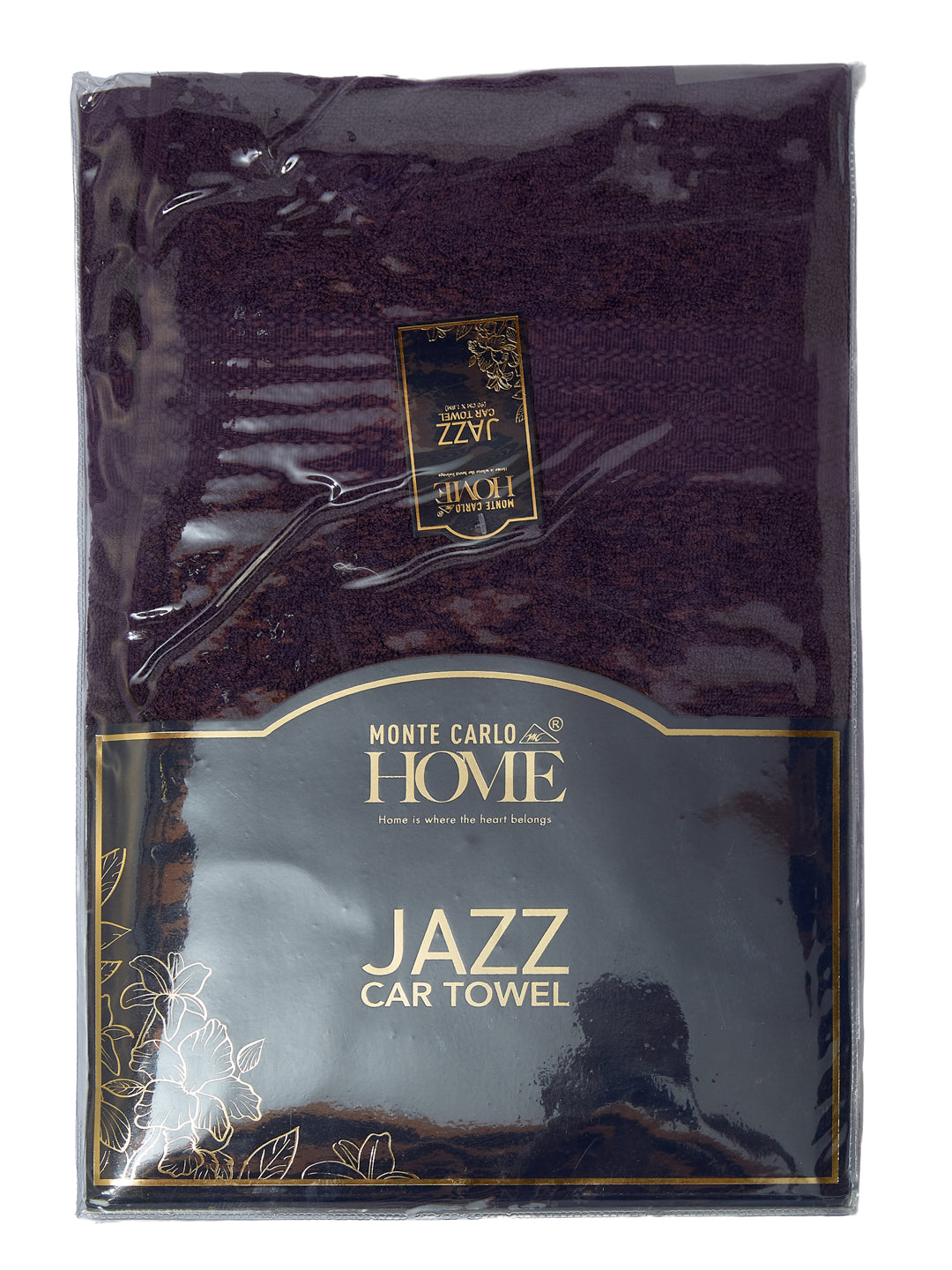 Purple Pure Cotton Solid 380 GSM Car Towel 1 Piece (Jazz Collection)