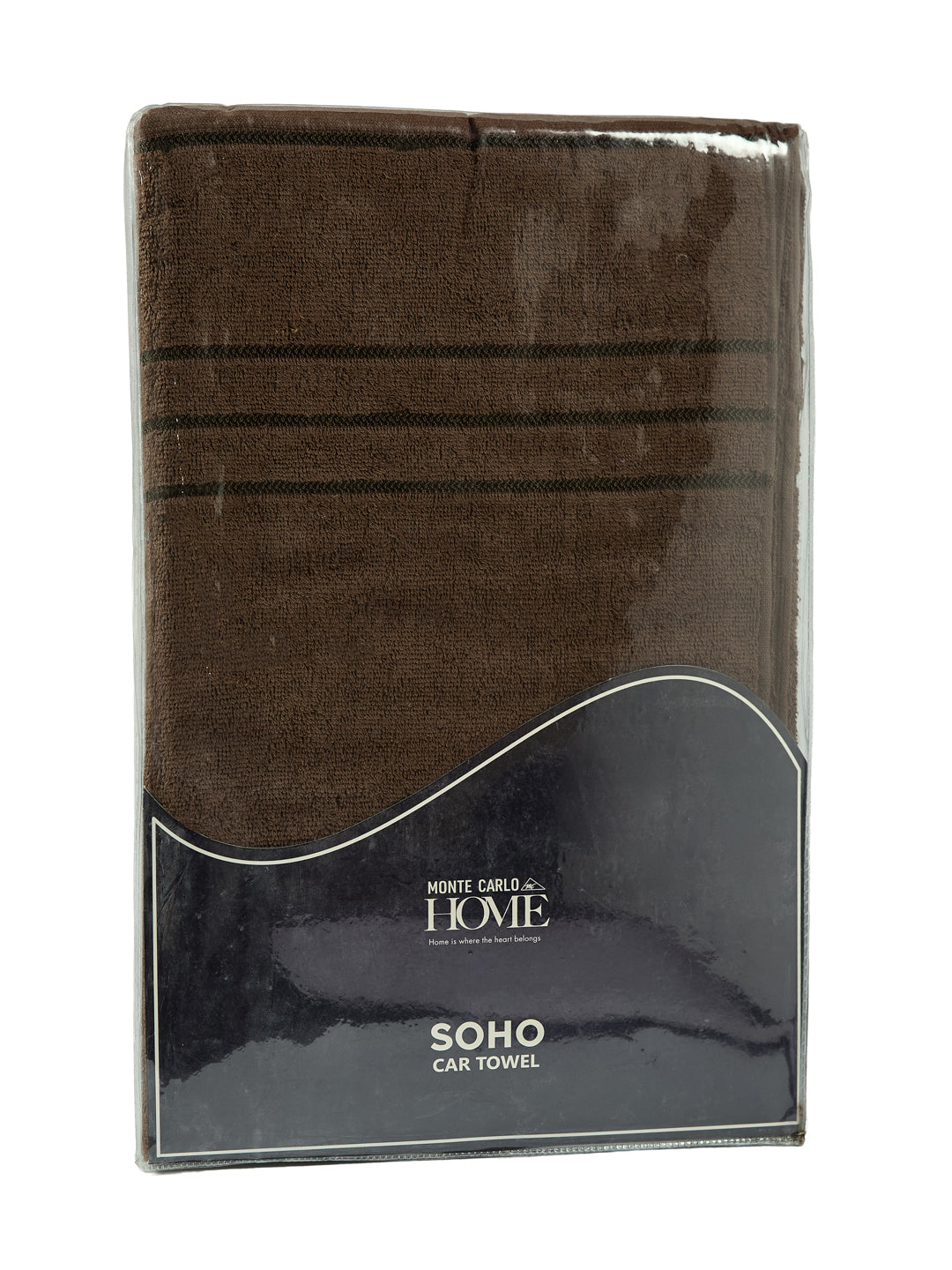 Brown Pure Cotton Solid 340 GSM Car Towel 1 Piece (Soho Collection)