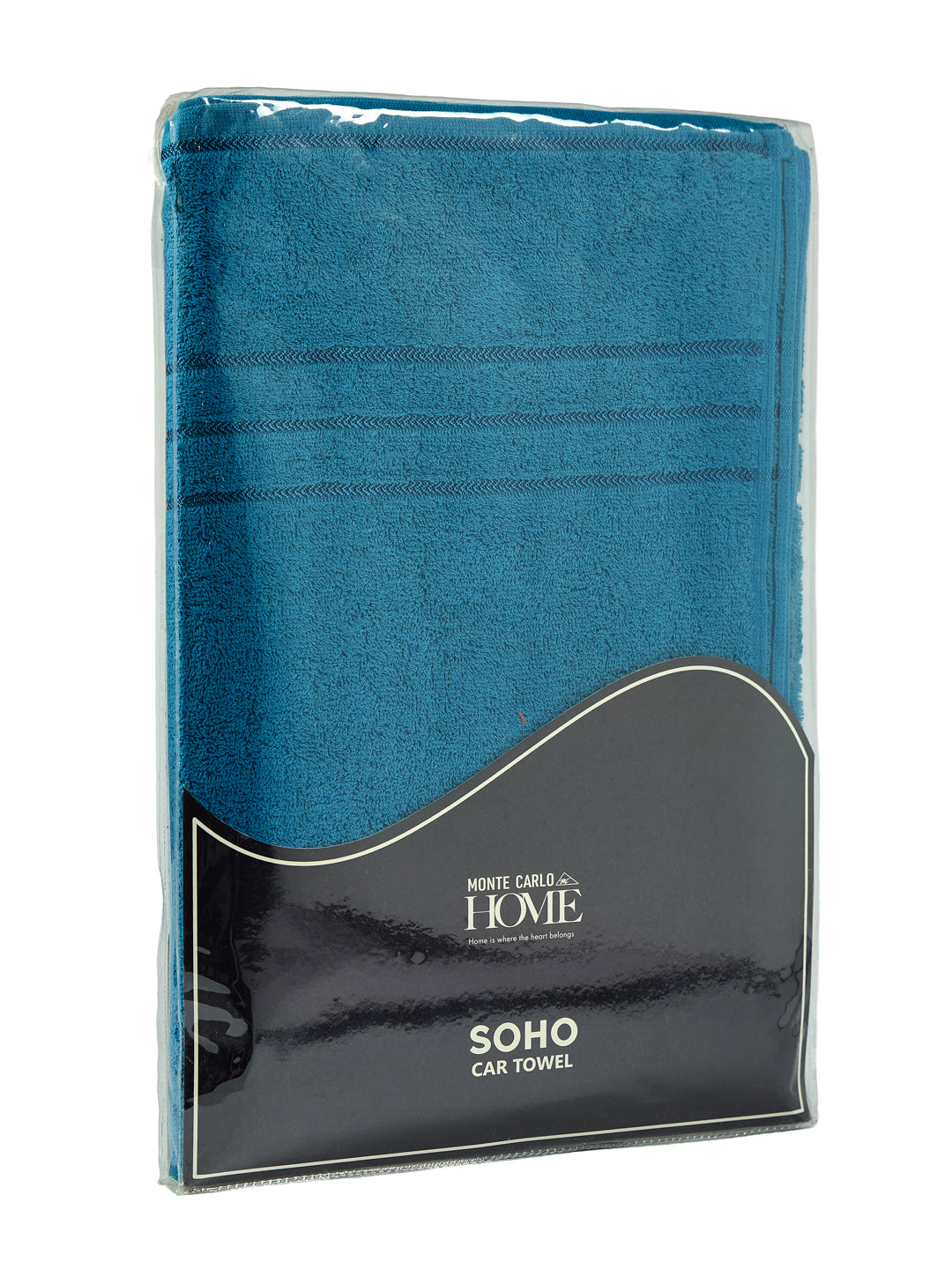 Teal Blue Pure Cotton Solid 340 GSM Car Towel 1 Piece (Soho Collection)