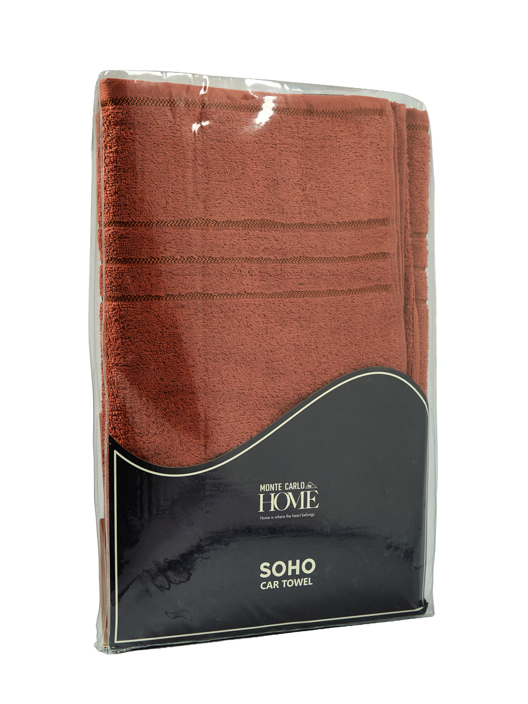 Rust Pure Cotton Solid 340 GSM Car Towel 1 Piece (Soho Collection)