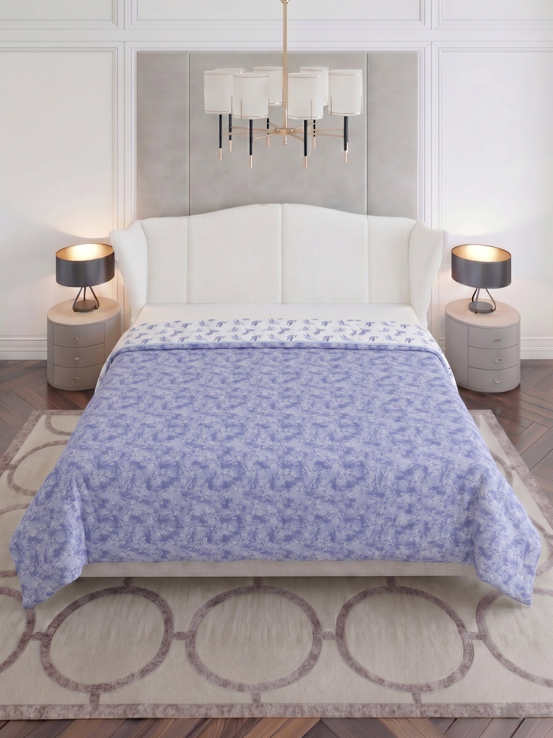 Prestige Collection Premium Leaf Print 3 Ply 136 TC Double Bed Dohar